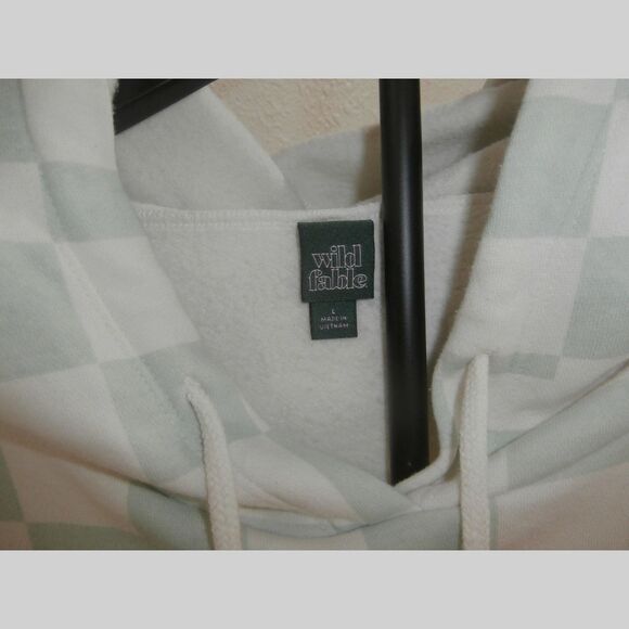 Wild Fable Soft Jade Checked Sweatshirt Pullover Hoodie Size L - Picture 5 of 5